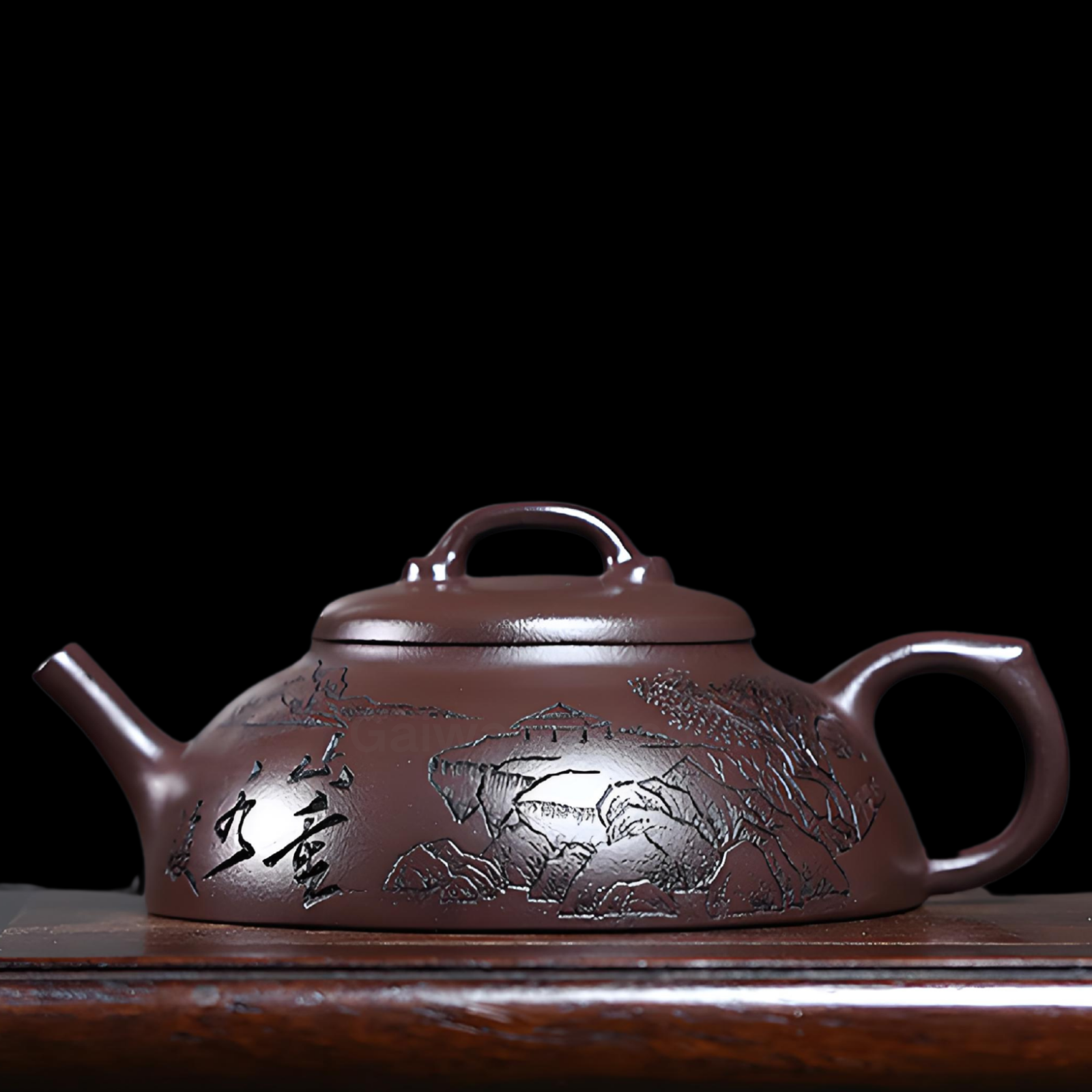 Half-Moon Bridge Zisha Teapot - 150ml Handmade Zi Ni Clay
