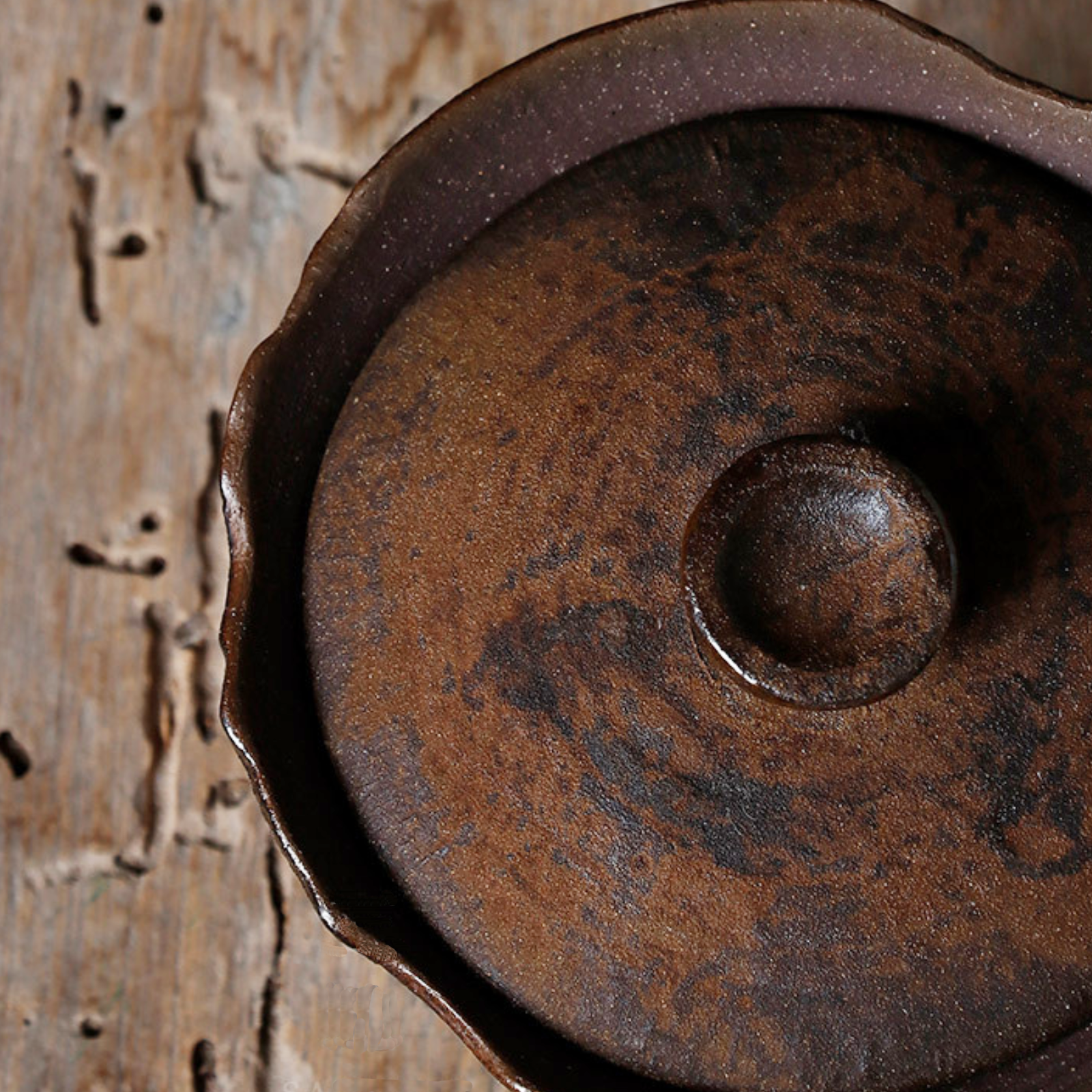 Handgefertigtes Wabi-Sabi Zisha Gaiwan-Set – 150 ml, rustikale Keramik, Sand-Finish