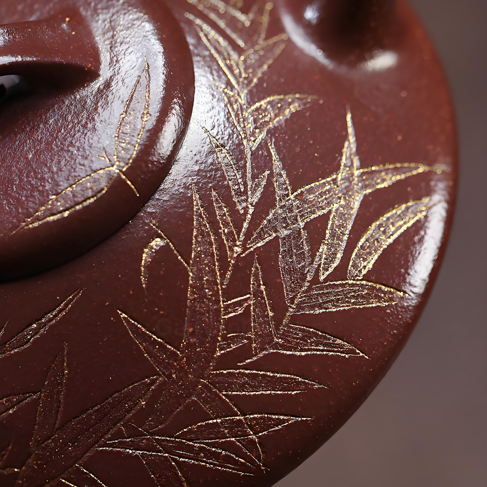 Bambus-inspirierte Zisha-Teekanne – 160 ml, handgefertigter Jiangpo-Ton