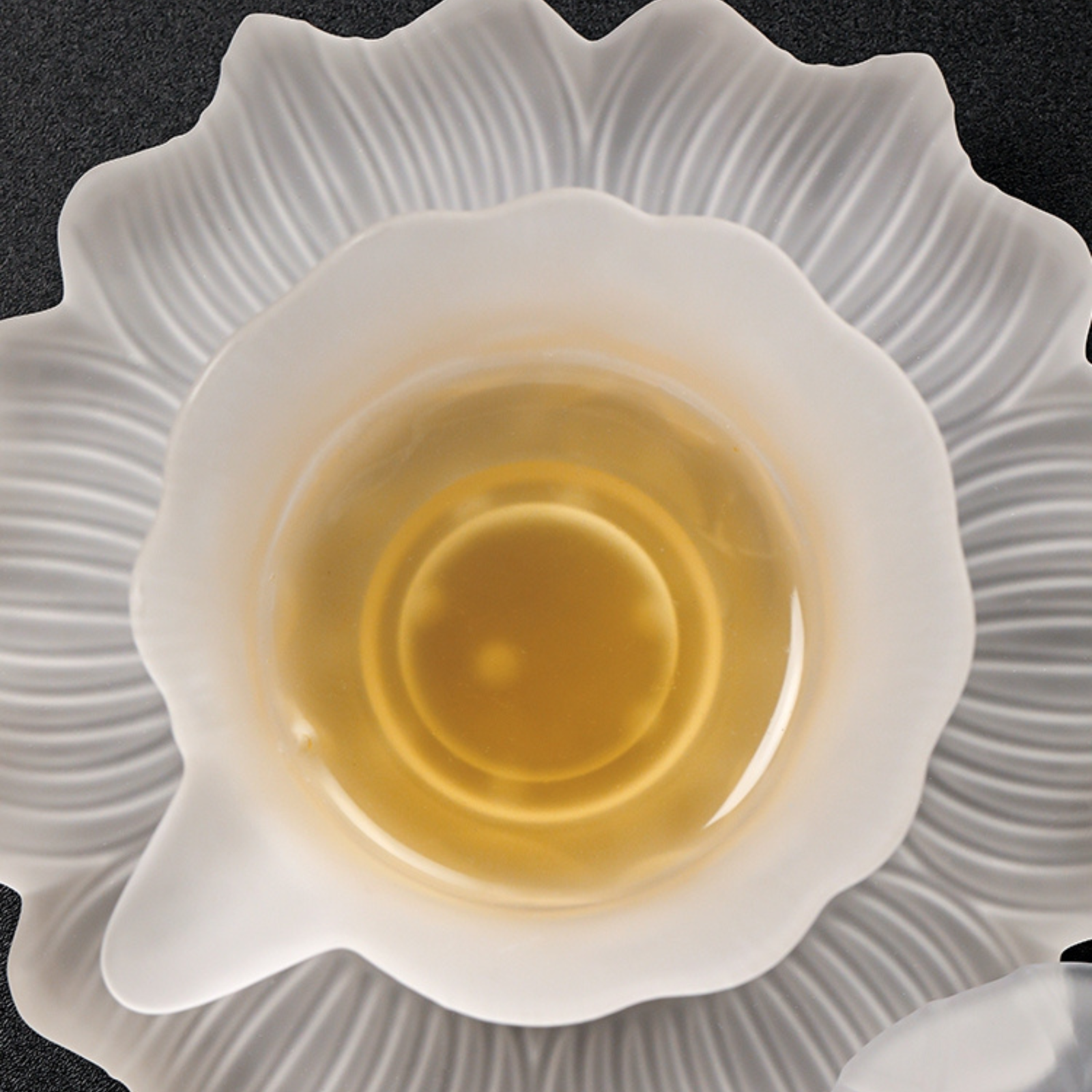 Frosted Glass Gaiwan   - Cloud Design, 170ml Handmade Liuli Tea Ceremony