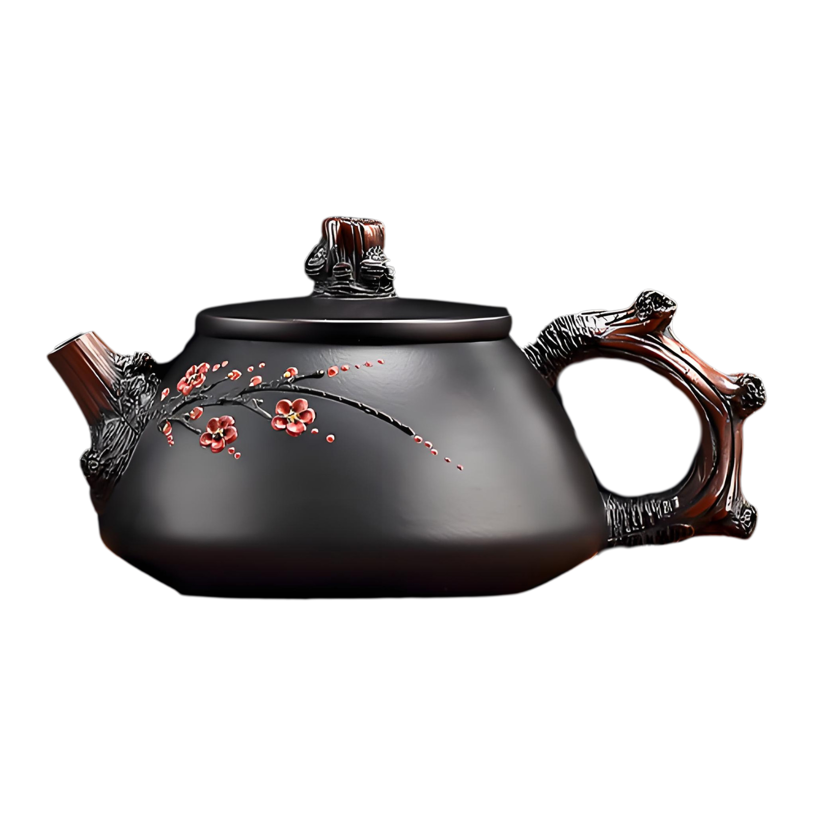 200ML Yunnan Jianshui Black Clay Plum Blossom Teapots