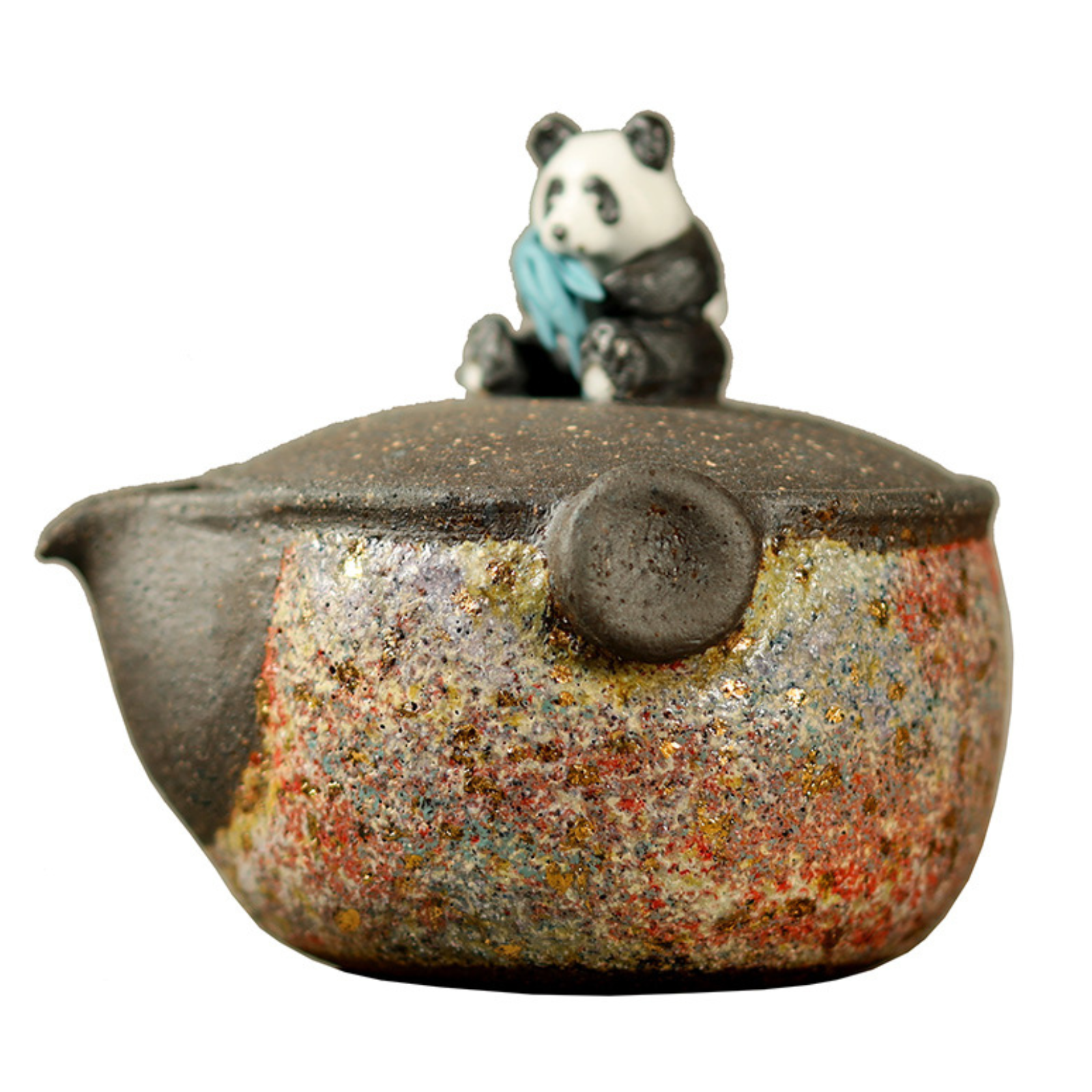 Théière Panda Gaiwan - Argile minérale artisanale, 200 ml, style zen Wabi-Sabi