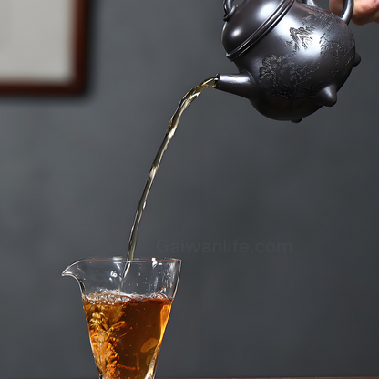 Dreibeinige Zisha-Teekanne mit drei Füßen – 310 ml, handgefertigt, Xuanti Shihuang-Ton