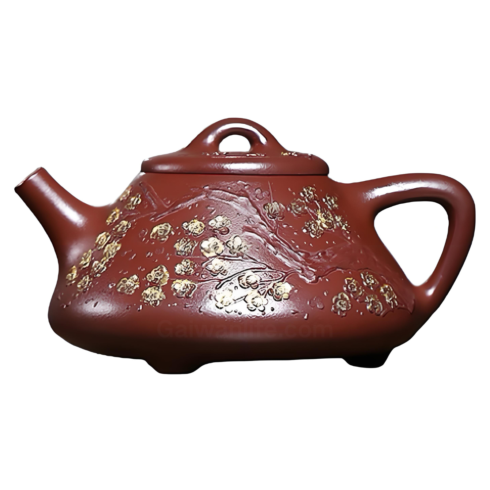Jingzhou Stone Ladle Teapot - 310ml Handmade Red Hong Pi Long Clay