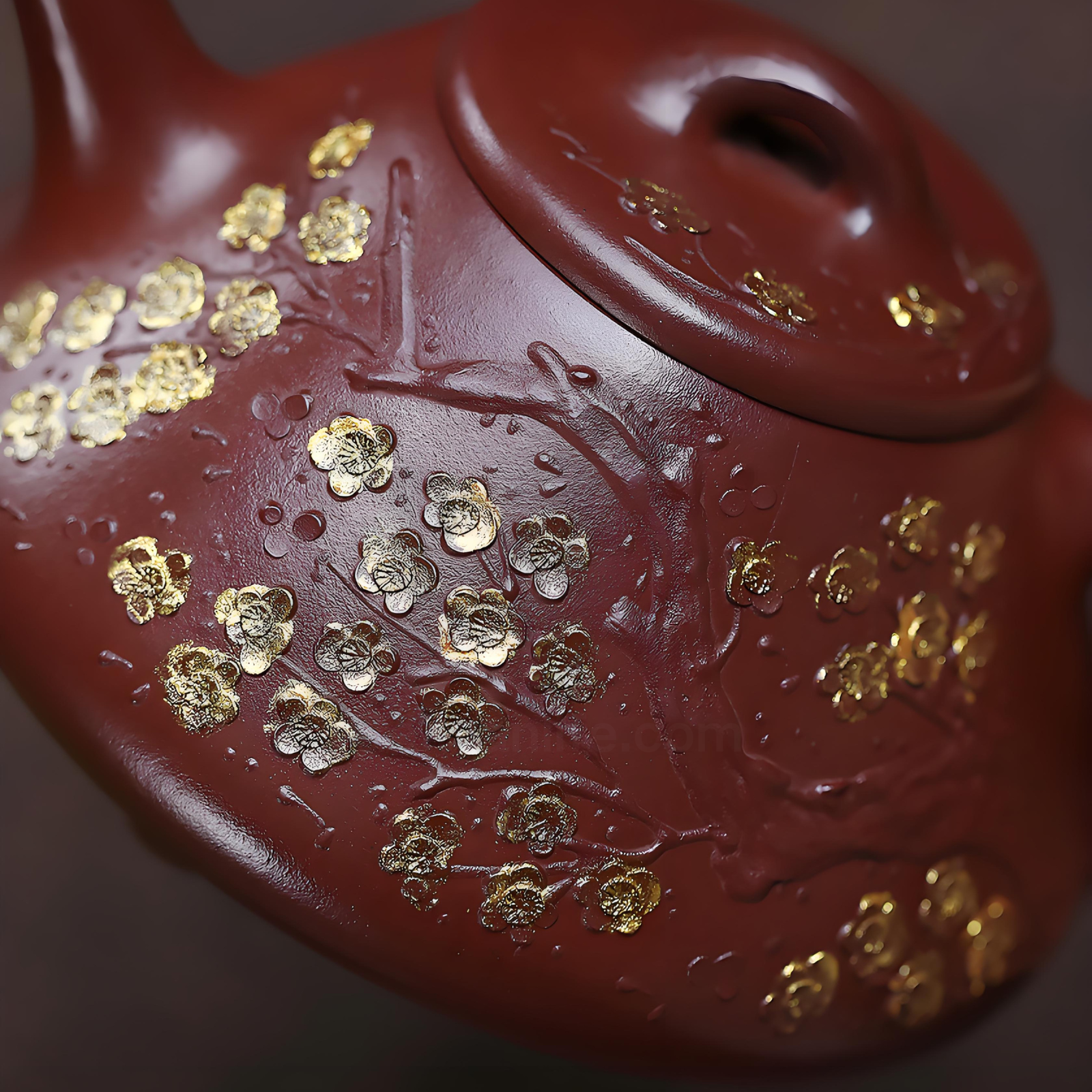 Jingzhou Stone Ladle Teapot - 310ml Handmade Red Hong Pi Long Clay