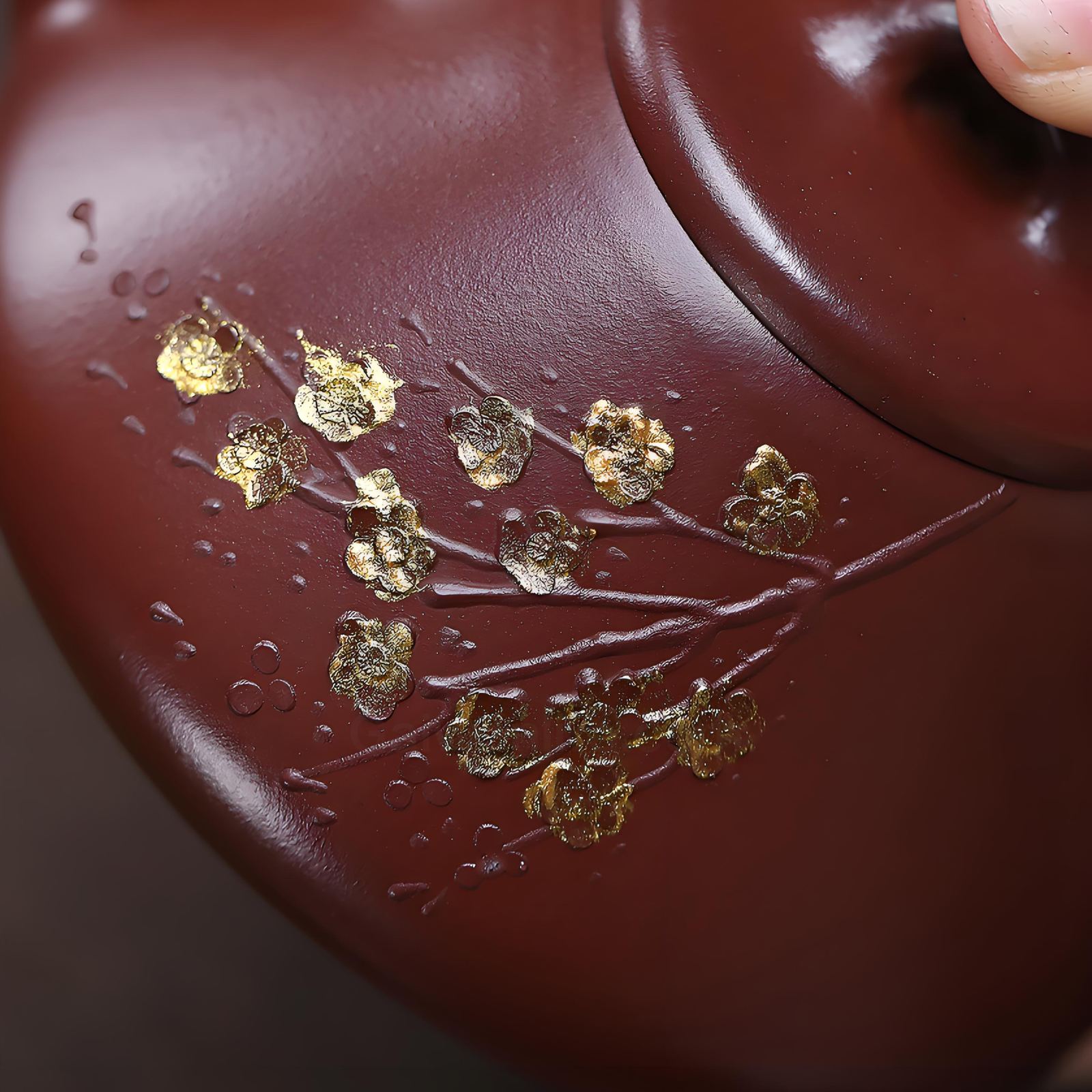 Jingzhou Stone Ladle Teapot - 310ml Handmade Red Hong Pi Long Clay