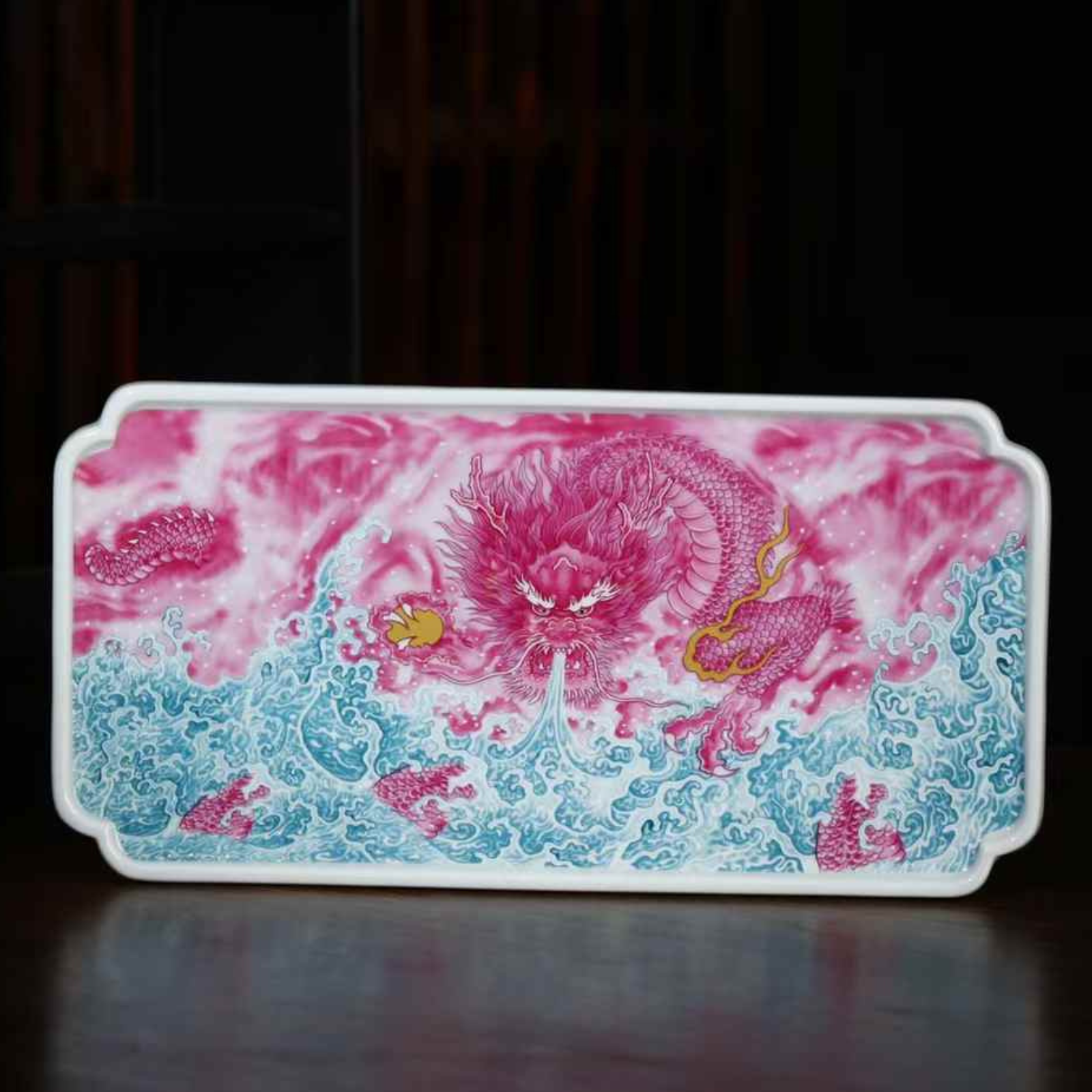 Jingdezhen Ruby Red Gold Dragon Gaiwan Set - 220ml Hand-Painted Ceramic, Collector's Edition