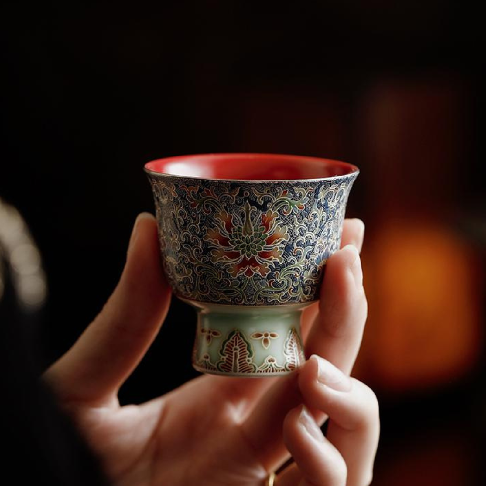 Imperial Cloisonné-Teeservice – 150 ml blaue und goldene Keramik, handgefertigtes Drachenmotiv, luxuriöse Geschenkbox