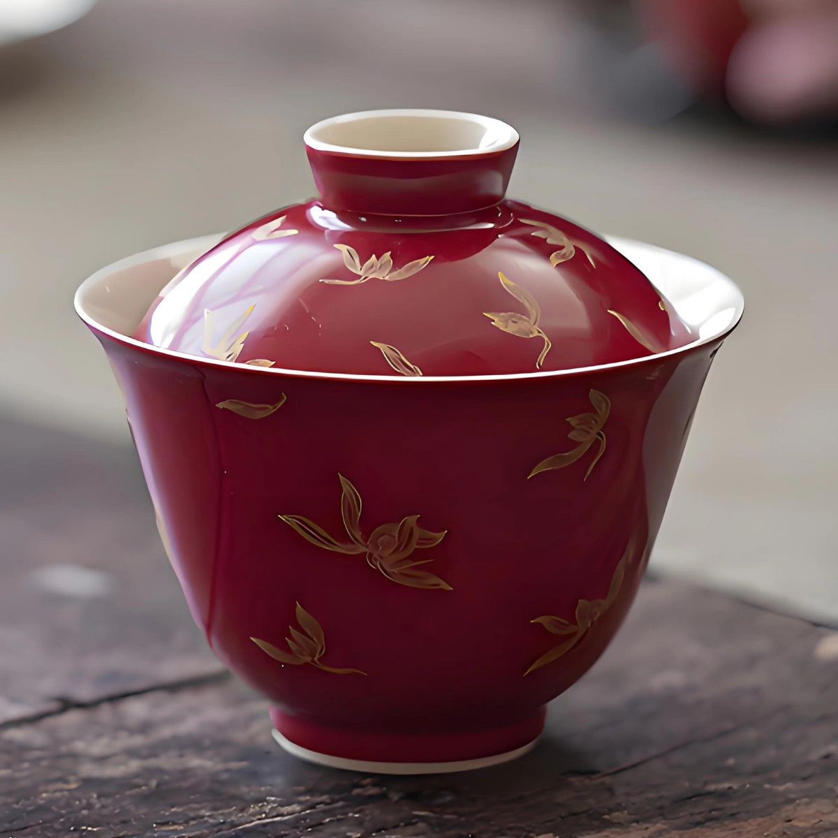 Ceramic orchid hand-painted gaiwans 1