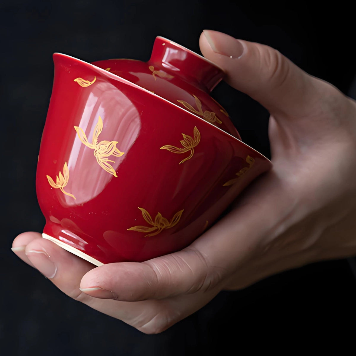 Ceramic orchid hand-painted gaiwans 3