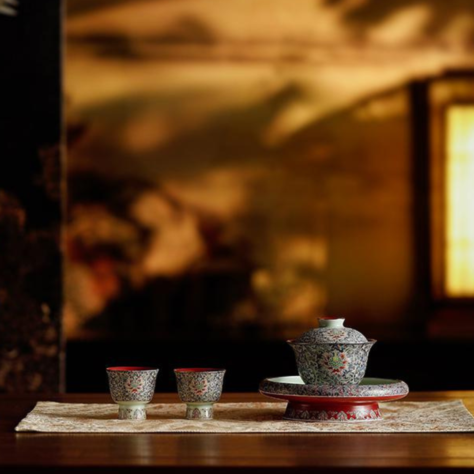 Imperial Cloisonné-Teeservice – 150 ml blaue und goldene Keramik, handgefertigtes Drachenmotiv, luxuriöse Geschenkbox