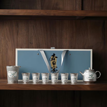 Forbidden City Cultural Creations: Bamboo Rhyme Silver-Gilded Tea Sets