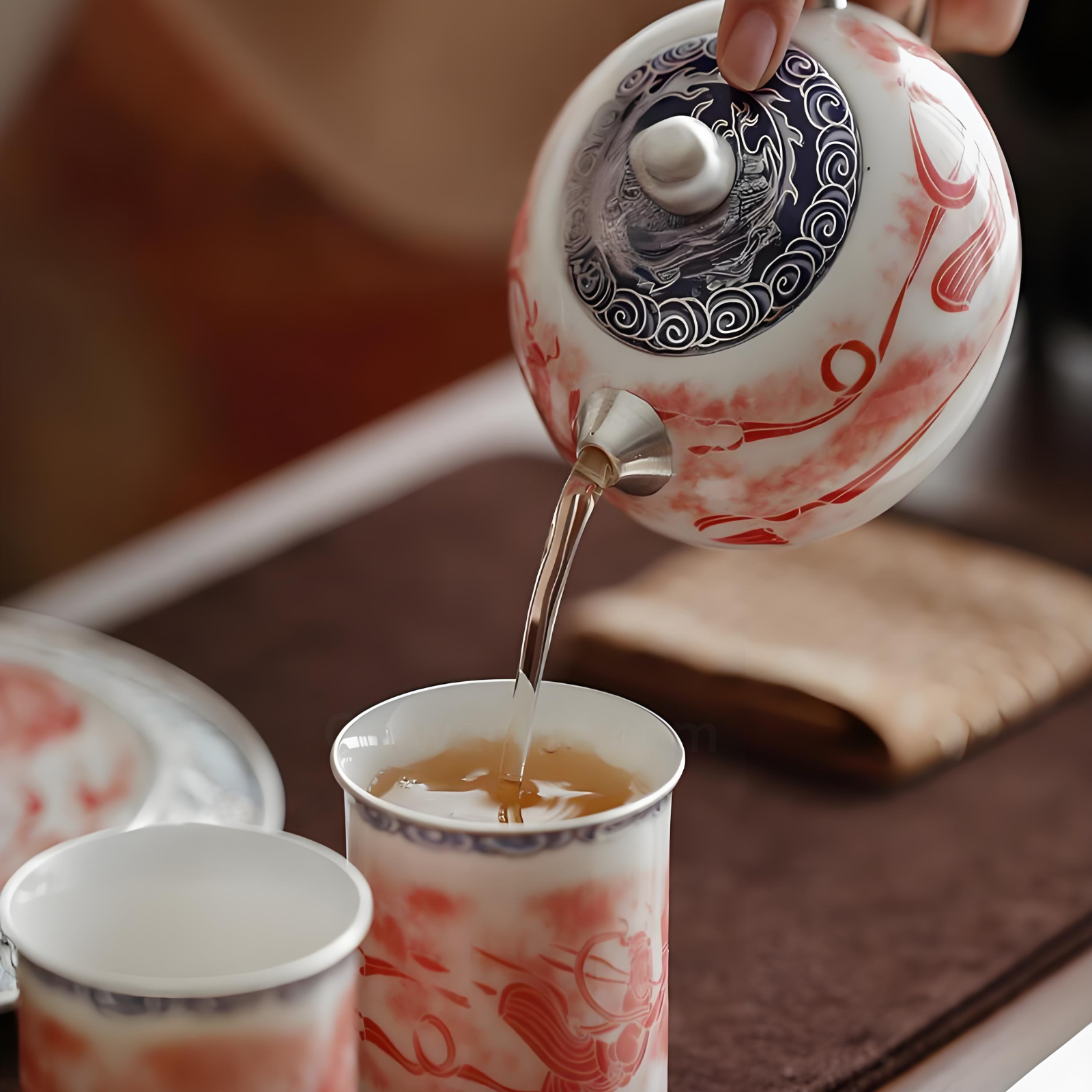 Dunhuang Feitian Silver-Gilded Xishi Teapot Set - 210ml Ceramic Gongfu Tea Kit, Luxury Gift Box