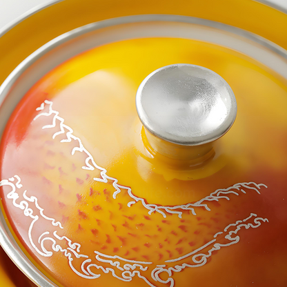 Luxuriöser, versilberter Drachen-Gaiwan – 150 ml, hitzebeständige Keramik, Geschenkbox