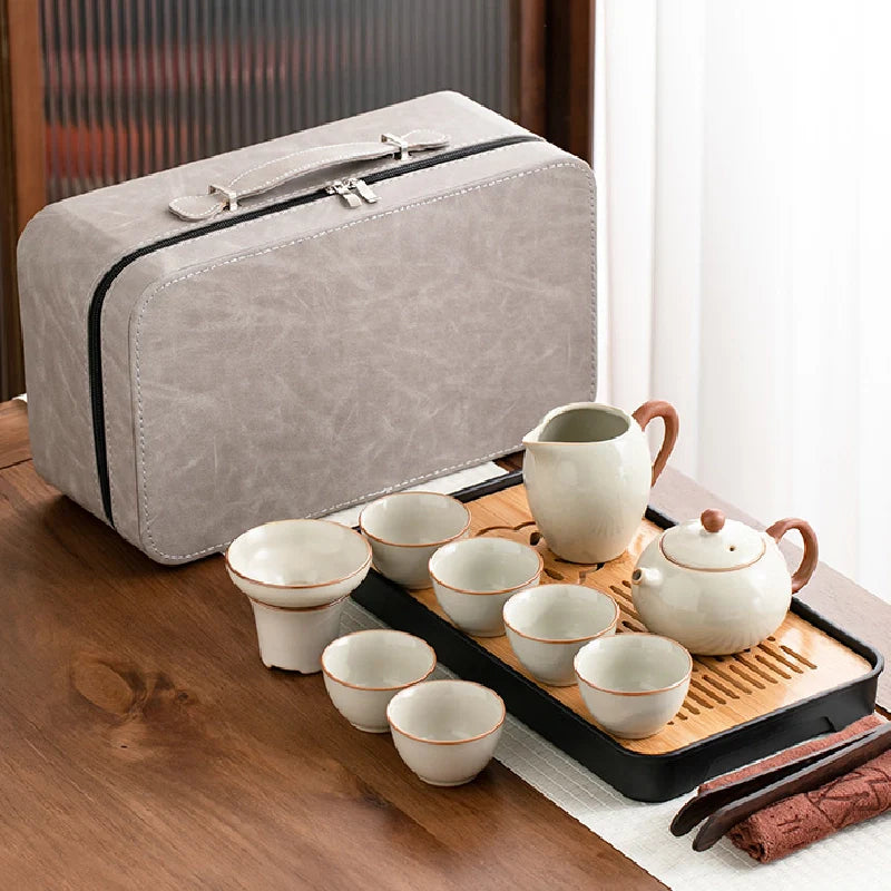 Huang Ruyao Travel Gaiwan Tea Set Beige