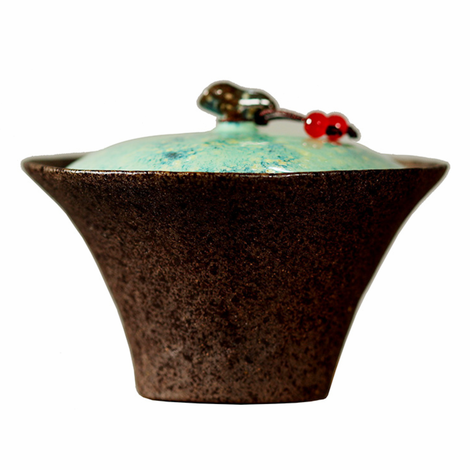 Handgefertigter Lotusblatt-Gaiwan – 100 ml Wabi-Sabi-Keramik, dünnwandig, hitzebeständig