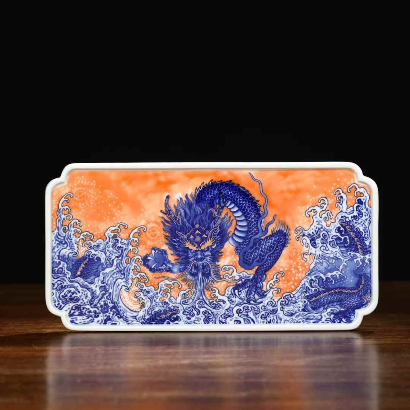 Jingdezhen Blau-Weißes Drachen-Teeservice – 220 ml, Porzellan mit Goldakzenten, handbemaltes Sammlerstück