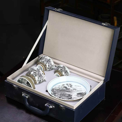 Jingdezhen tinte-farbigen landschaften von Jiangnan landschaft tee-sets