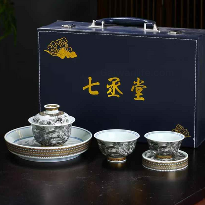 Jingdezhen tinte-farbigen landschaften von Jiangnan landschaft tee-sets