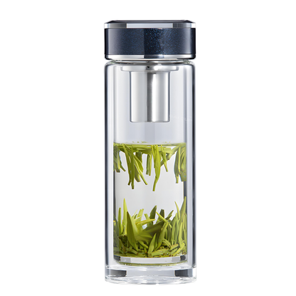 Gaiwan en verre épais à pétales blancs