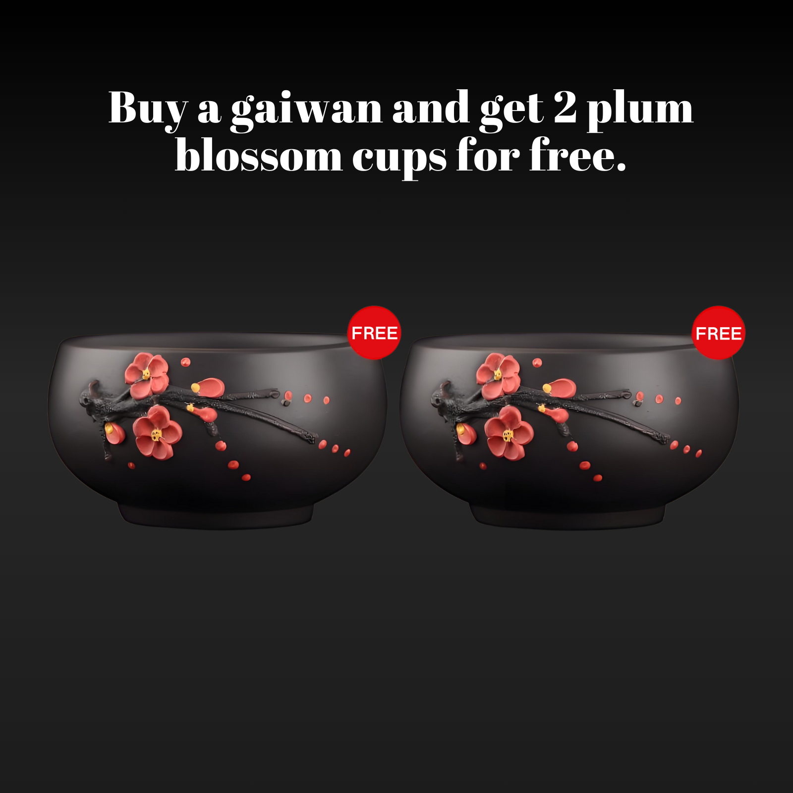 Yunnan Jianshui Pflaumenblüten-Gaiwan aus schwarzem Ton