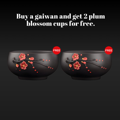Gaiwan d'argile noire de fleur de prunier du Yunnan Jianshui