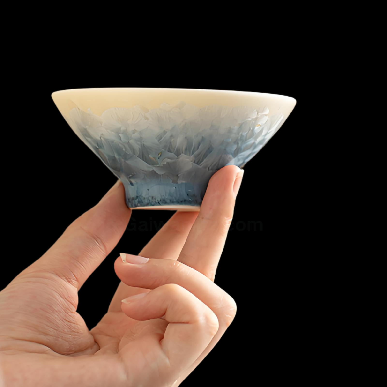 Crystal Glaze Gaiwan Tea Set 3-piece Set with Tea Tray