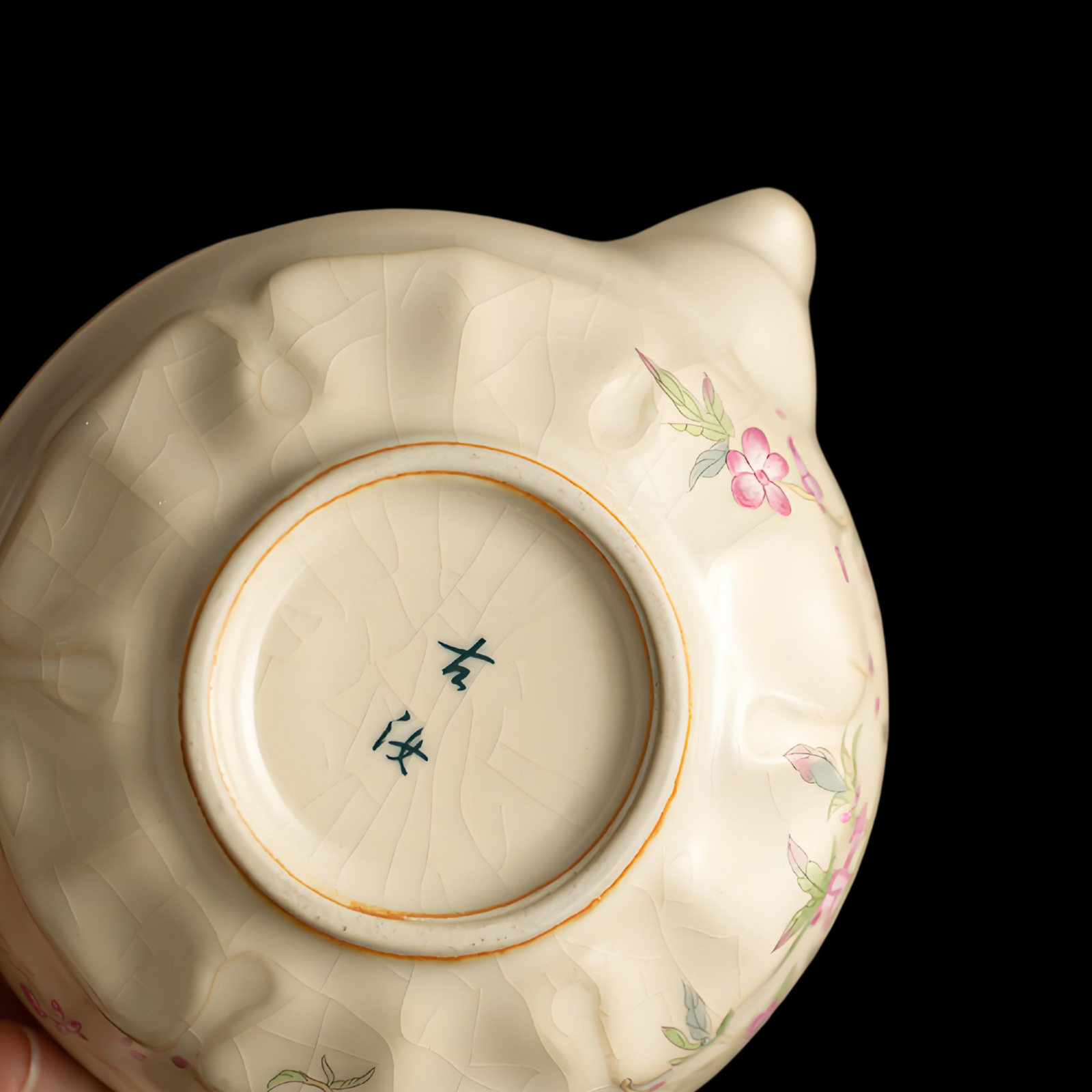 3-piece Beige Ru Kiln Gaiwan Teapot Large Tea Set with Tea Tray