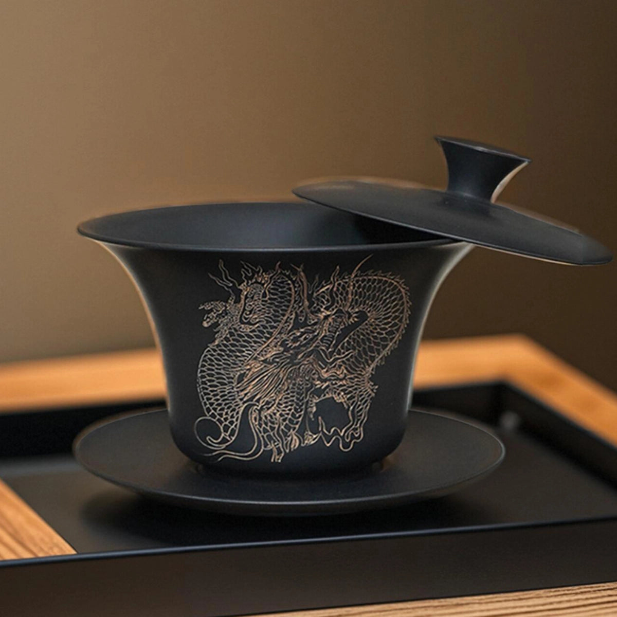 Yunnan Jianshui Golden Dragon Black Clay gaiwan 2