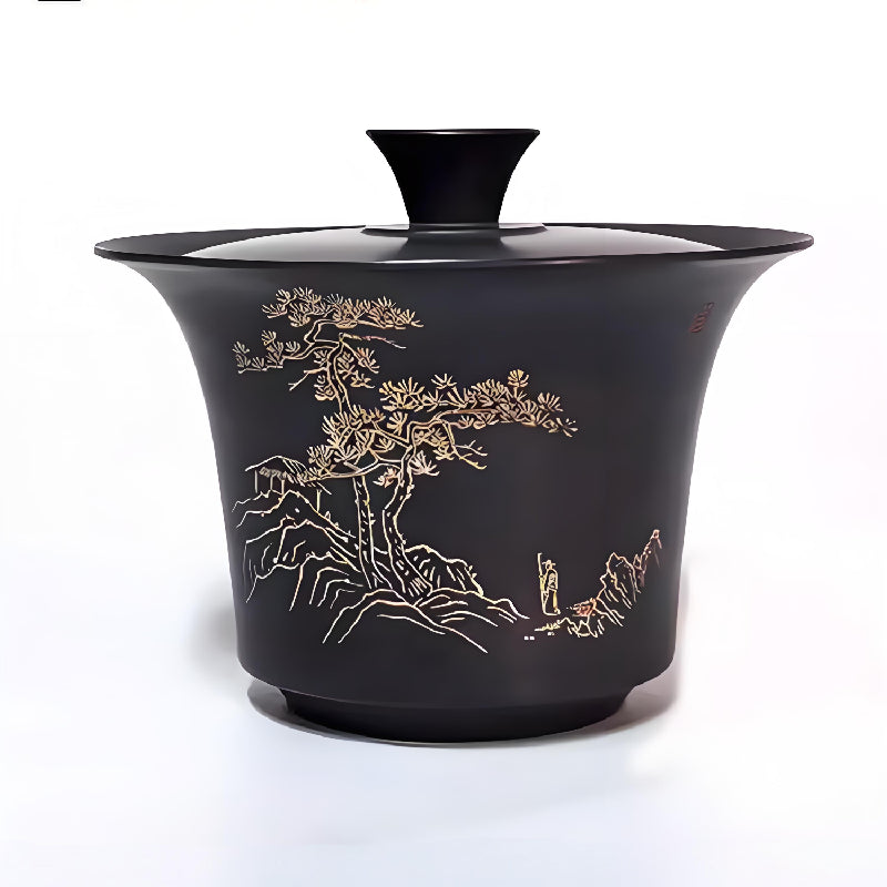 Yunnan Jianshui Golden Dragon Black Clay gaiwan Welcoming Pine