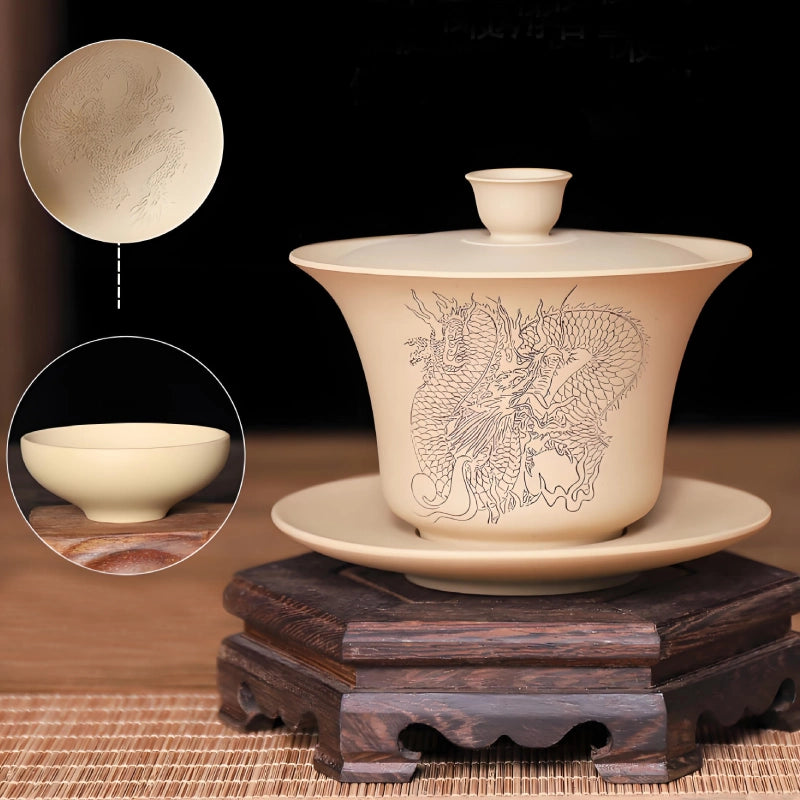 Yunnan Jianshui Golden Dragon Black Clay gaiwan White Jade