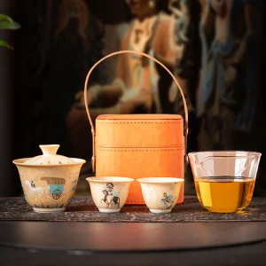 Dunhuang Buddhist Travel Gaiwan Tea Set